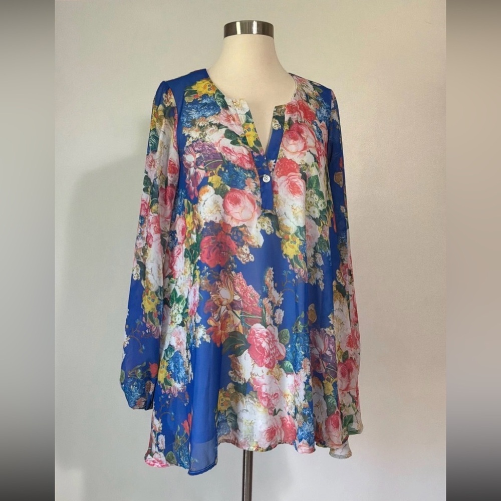 Show Me Your MuMu Tunic in Royal Garden Print RARE Size Small